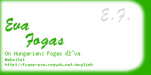 eva fogas business card